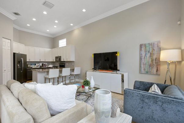 Interior, Kitchen, Living room, Recessed Lighting, Stainless Steel Appliances