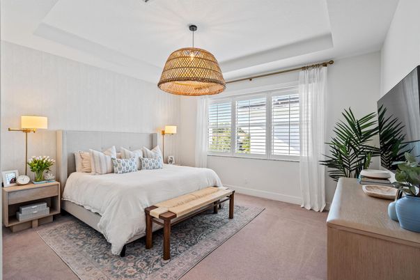 Bedroom, Interior, Pendant Lights