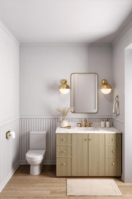 Bathroom, Interior, Wood Texture Flooring