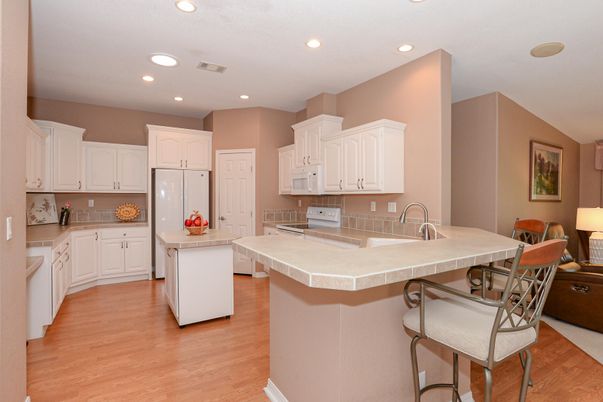 Interior, Kitchen, Recessed Lighting, Wood Texture Flooring