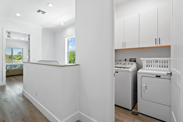 Interior, Recessed Lighting, Utility Closets, Washer, Wood Texture Flooring