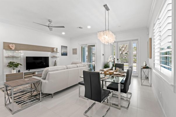 Chandelier, Dining room, Interior, Living room, Recessed Lighting