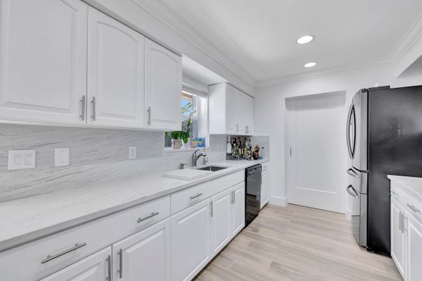 Interior, Kitchen, Recessed Lighting, Wood Texture Flooring