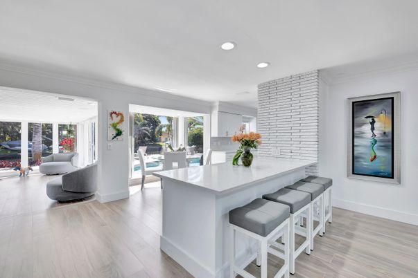 Interior, Kitchen, Recessed Lighting, Wood Texture Flooring