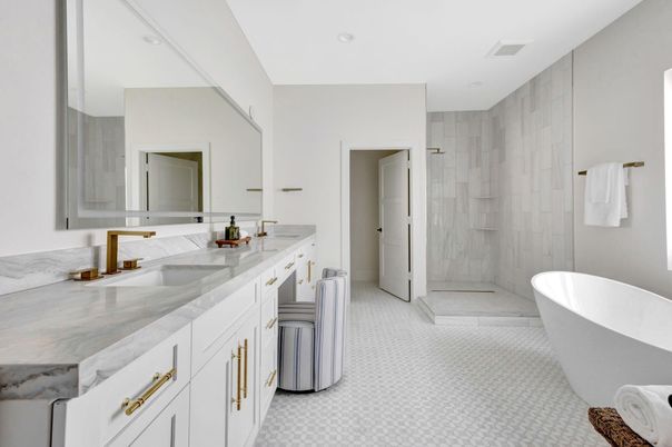 Bathroom, Dual Sink Vanities, Free Standing Baths, Interior, Recessed Lighting