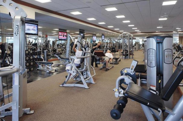 Fitness Equipment, Gym, Interior, Recessed Lighting
