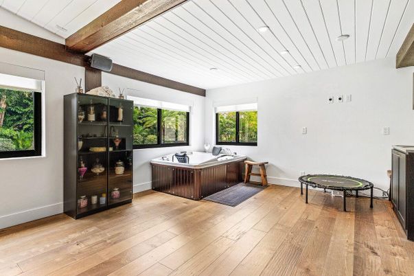 Hot Tub, Interior, Recessed Lighting, Wood Texture Flooring