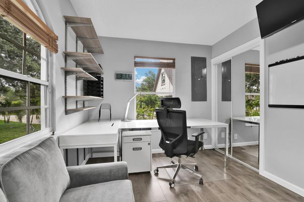 Home Office, Interior, Wood Texture Flooring