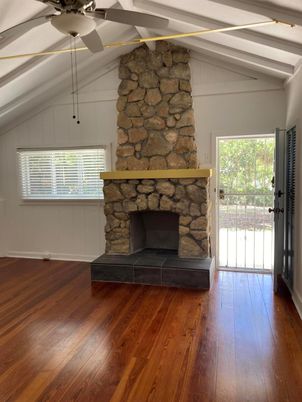 Fireplace, Interior, Stone Walls, Wood Texture Flooring