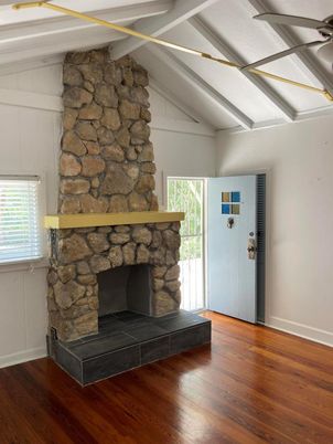 Fireplace, Interior, Stone Walls, Wood Texture Flooring