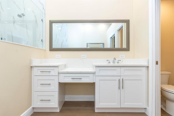 Bathroom, Dual Sink Vanities, Interior, Wood Texture Flooring