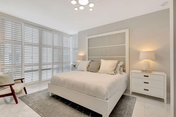 Bedroom, Interior, Marble, Pendant Lights