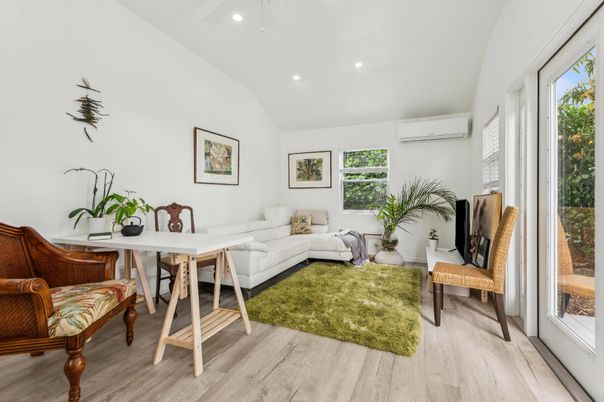 Dining room, Interior, Living room, Recessed Lighting, Wood Texture Flooring