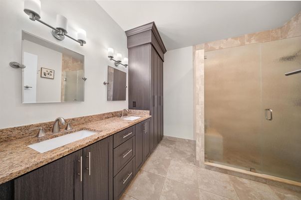 Bathroom, Dual Sink Vanities, Glass Shower, Interior