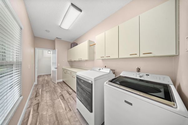 Interior, Washer, Wood Texture Flooring