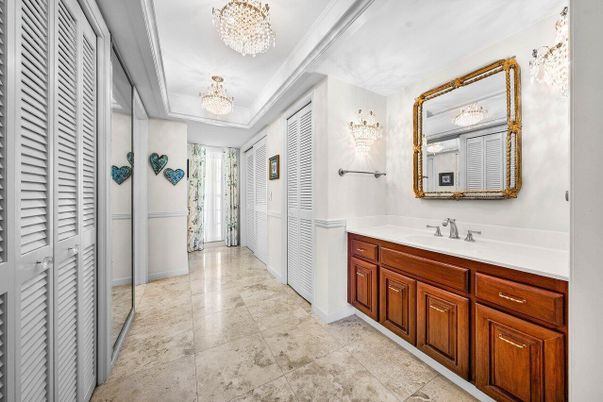 Bathroom, Chandelier, Interior