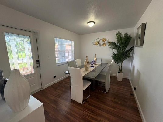 Dining room, Interior, Wood Texture Flooring