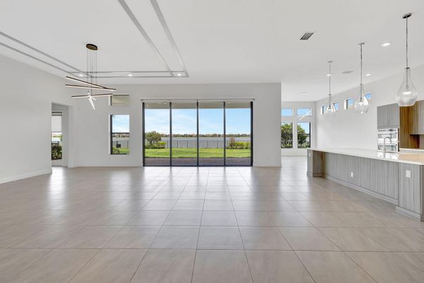 Empty room, Interior, Kitchen, Pendant Lights, Recessed Lighting
