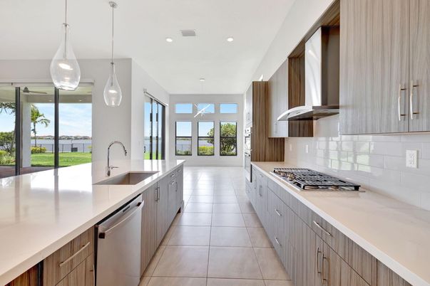 Interior, Kitchen, Pendant Lights, Recessed Lighting, Stainless Steel Appliances, Water