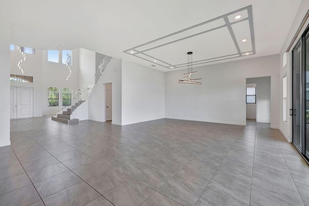 Empty room, Interior, Pendant Lights, Recessed Lighting