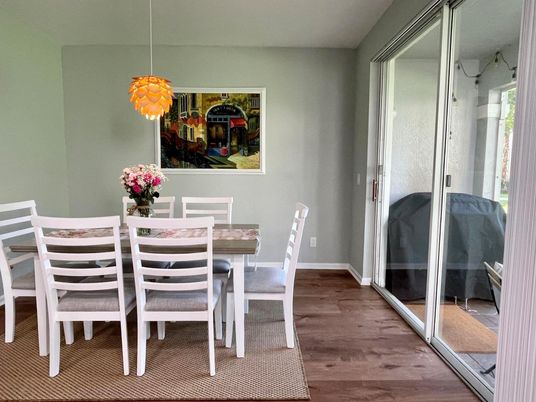 Dining room, Interior, Wood Texture Flooring