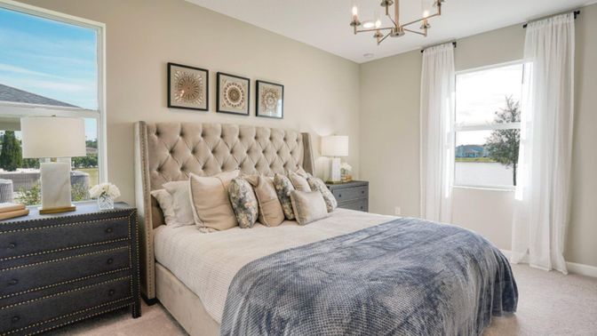 Bedroom, Chandelier, Interior