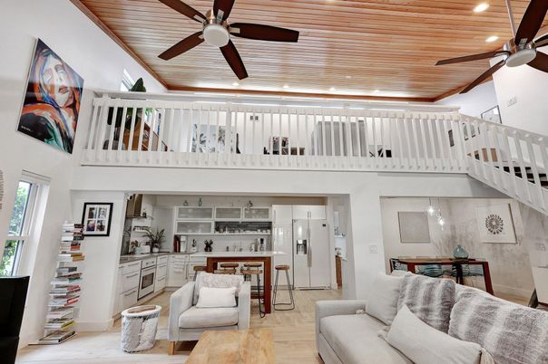 Interior, Kitchen, Recessed Lighting, Wooden Ceilings, Wood Texture Flooring