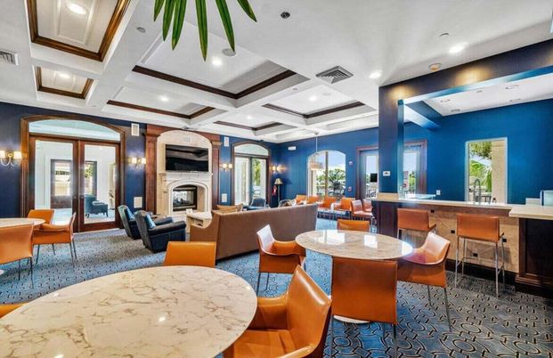 Dining room, Fireplace, Interior, Living room, Recessed Lighting