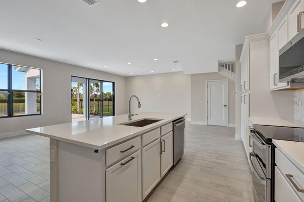 Interior, Kitchen, Recessed Lighting, Wood Texture Flooring