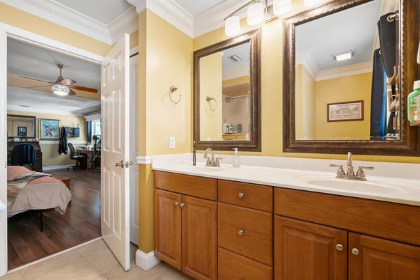 Bathroom, Bedroom, Dual Sink Vanities, Interior, Wood Texture Flooring