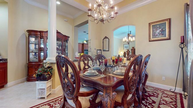Chandelier, Dining room, Interior, Recessed Lighting