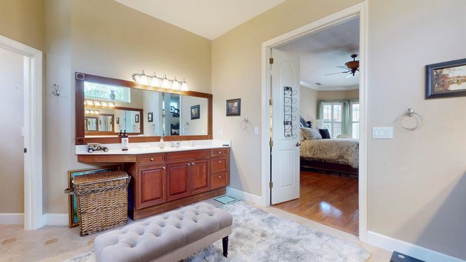 Bathroom, Bedroom, Dual Sink Vanities, Interior, Wood Texture Flooring