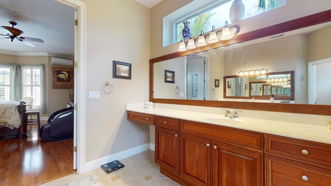 Bathroom, Dual Sink Vanities, Interior, Wood Texture Flooring