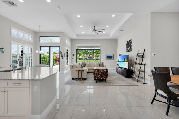 Interior, Living room, Marble, Pendant Lights, Recessed Lighting