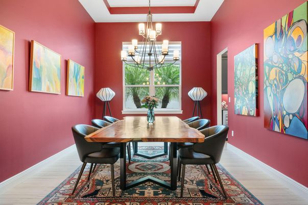 Chandelier, Dining room, Interior, Wood Texture Flooring