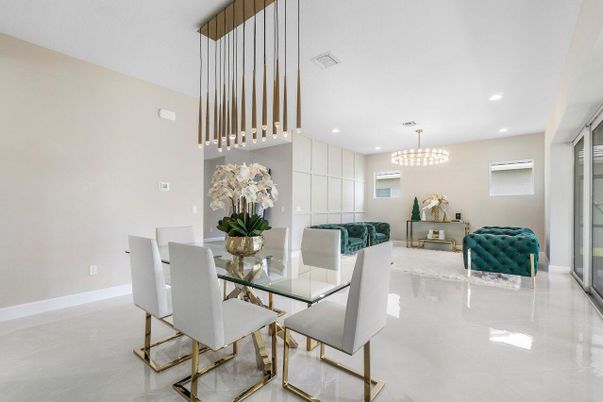 Chandelier, Dining room, Interior, Recessed Lighting
