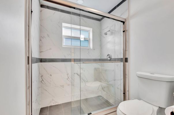 Bathroom, Glass Shower, Interior, Marble Walls