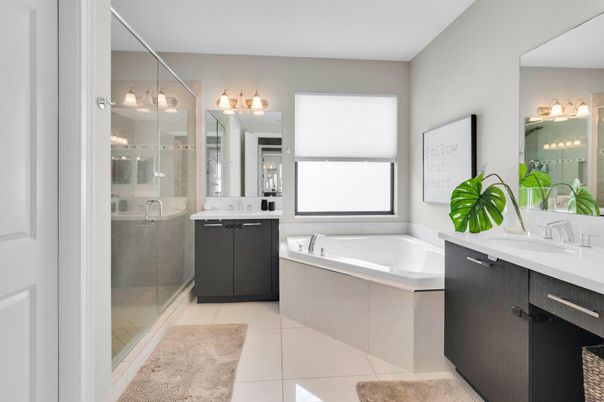 Bathroom, Dual Sink Vanities, Glass Shower, Interior