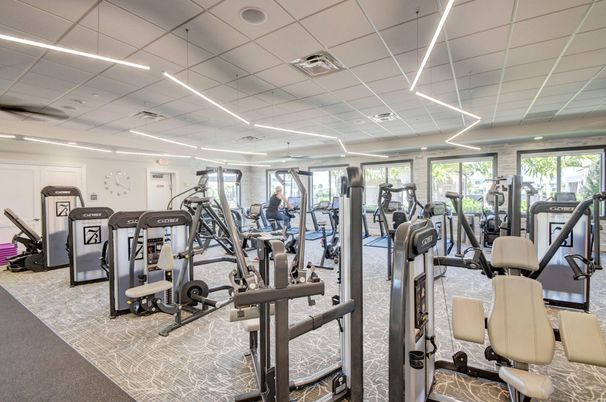 Fitness Equipment, Gym, Interior, Recessed Lighting