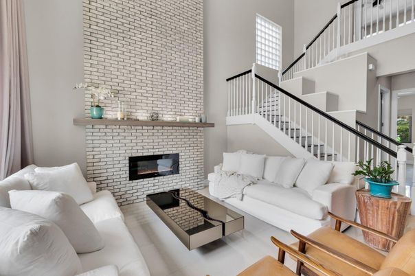 Fireplace, Interior, Living room, Stone Walls