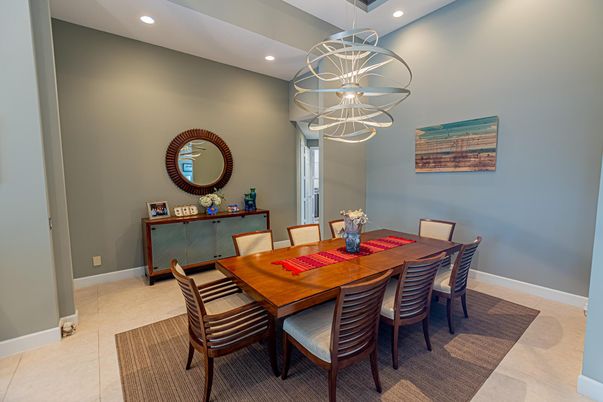 Dining room, Interior, Pendant Lights, Recessed Lighting