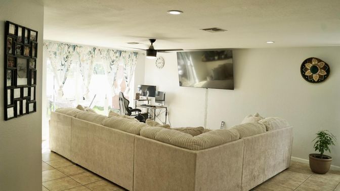 Interior, Living room, Recessed Lighting