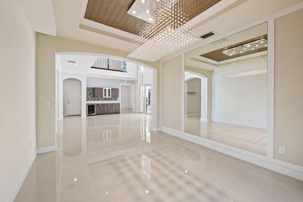 Chandelier, Empty room, Interior