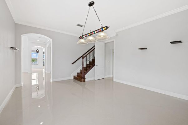 Empty room, Interior, Pendant Lights, Recessed Lighting