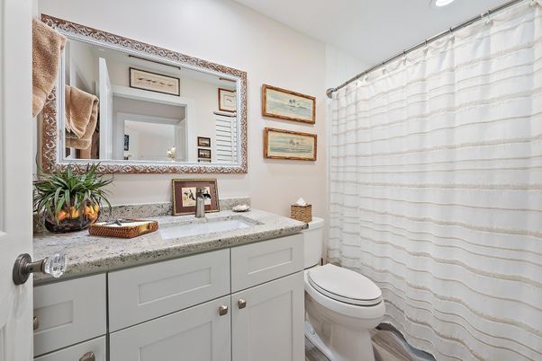 Bathroom, Interior, Recessed Lighting, Wood Texture Flooring