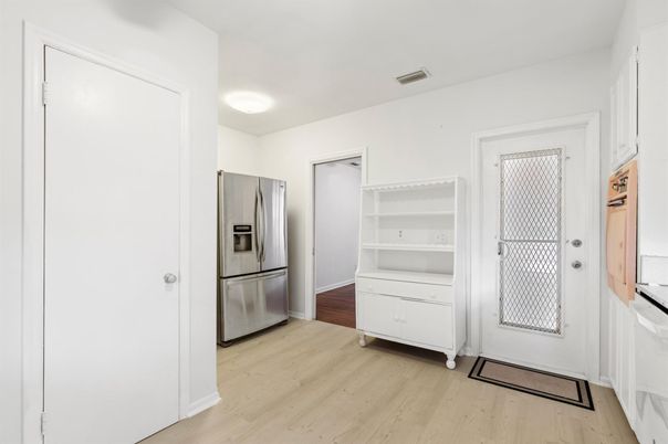 Interior, Kitchen, Stainless Steel Appliances, Wood Texture Flooring
