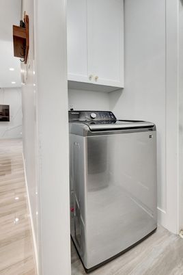 Interior, Washer, Wood Texture Flooring