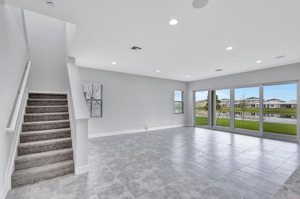 Empty room, Interior, Recessed Lighting, Water