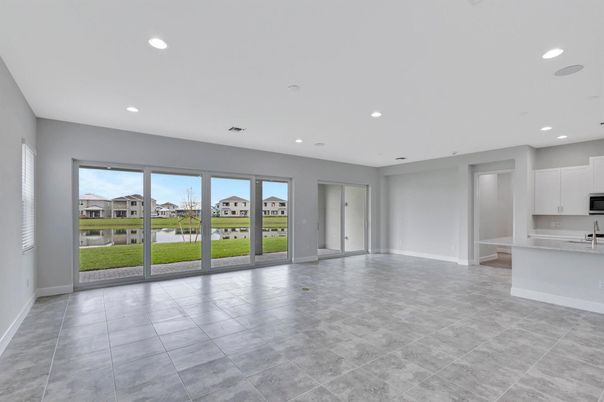 Empty room, Interior, Kitchen, Recessed Lighting, Water