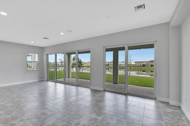 Empty room, Interior, Recessed Lighting, Water